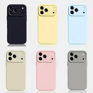 Premium Solid Color Skin-Feel Frosted TPU Phone Case for iPhone 17/16/15/14/13 Pro Max Plus E, Soft Anti-Yellowing Anti-Fall Durable Protective Cover