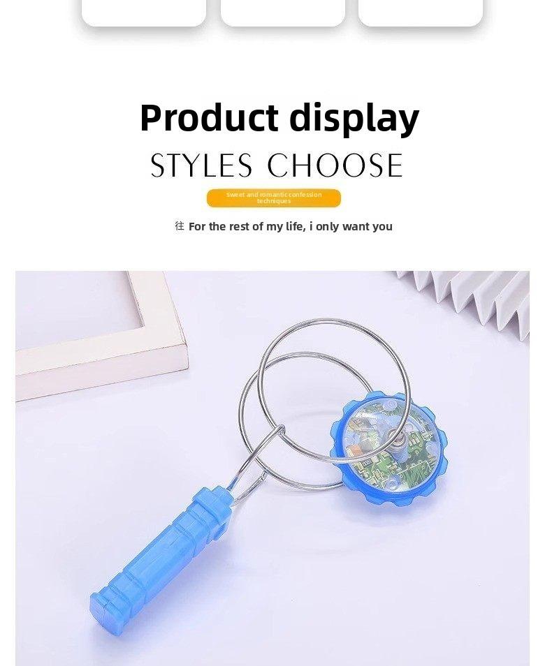 Kids' Light-Up Hand-Crank Magnetic Orbital Magic Yo-Yo – Glowing Spinning Gyro Toy with Magnetic Flywheel Effects