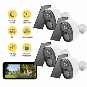 Security Cameras Wireless Outdoor Solar Battery Powered 2K 2.4G 5G WiFi Cameras for Home Security Instant Alert AI Human Detection Color Night Vision 2 Way Talk IP65 Waterproof SD Storage