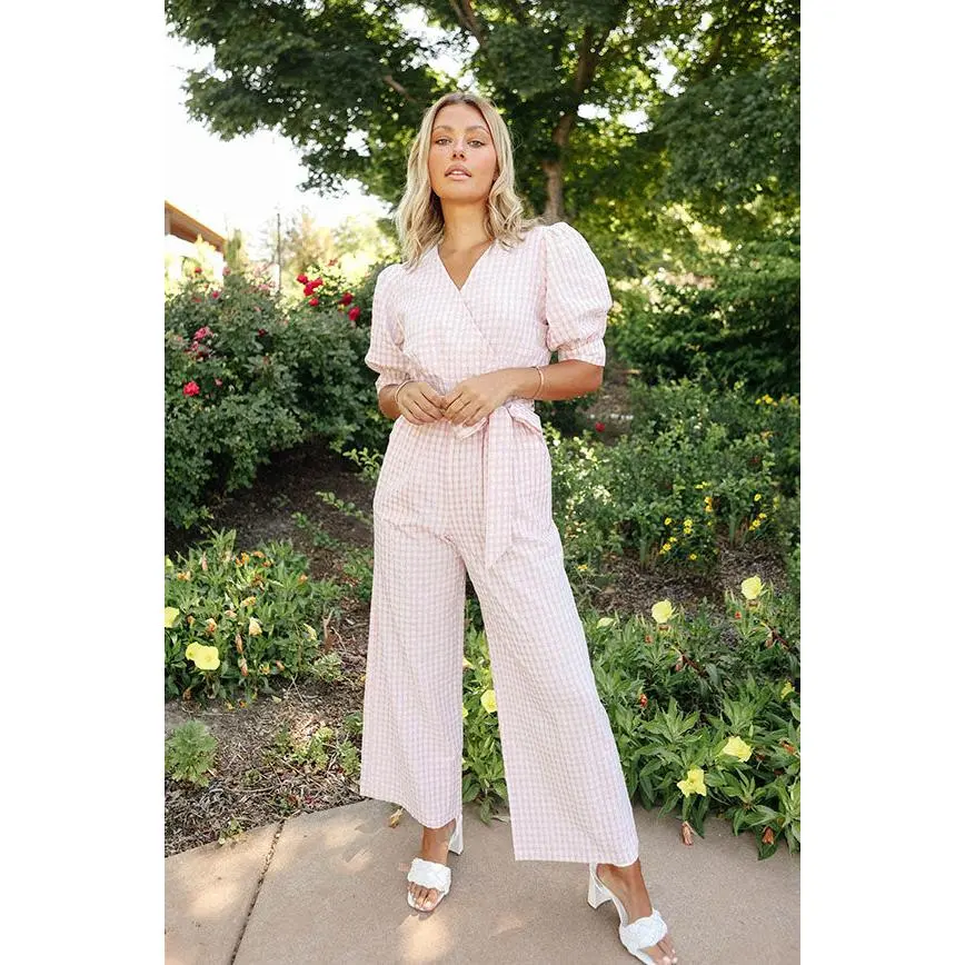 Inverness Pink Gingham Jumpsuit - DM Exclusive - Nursing Friendly - FINAL SALE