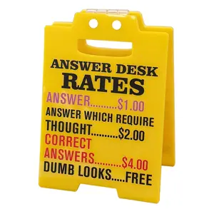 Funny Office Desk Decor, Answer Desk Rates Gag Sign, Employee Appreciation Gifts for Coworker, Sarcastic Humor Stress Relief Gift for Boss or Team, Cubicle Accessories
