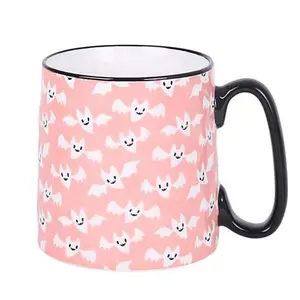 Ten Strawberry Street Bella Pink/White Bat Mug - Set of 4