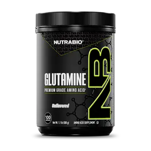 NutraBio Pure L-Glutamine Powder 100% Pure Vegan Fermented Supplement Amino Acid for Muscle Recovery Unflavored USA Made