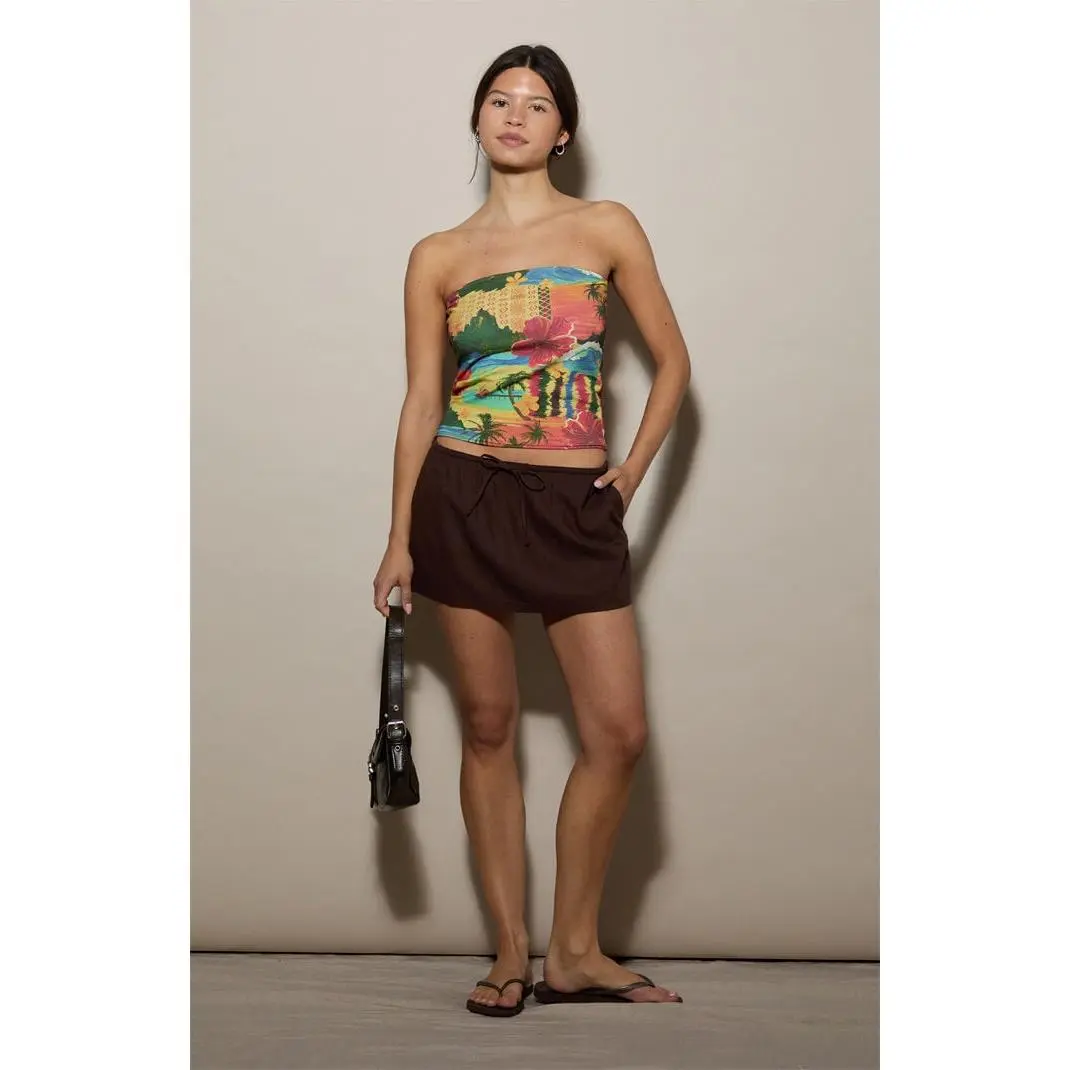 Pacsun Women's Linen Mini Skort - Multicolor