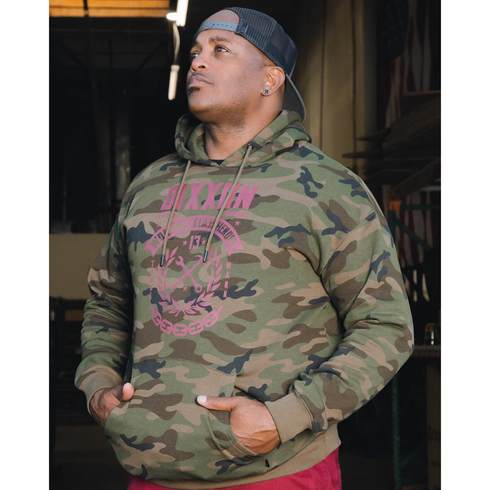 Maroon Weld Pullover Hoodie - Camo