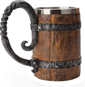 Old Fashioned Wood Drinking Mug
