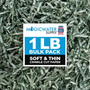 MagicWater Supply - 1 LB - Sage - Soft & Thin Crinkle Cut Paper Shred Filler great for Gift Wrapping, Basket Filling, Birthdays, Weddings, Anniversaries, Valentines Day, and other occasions