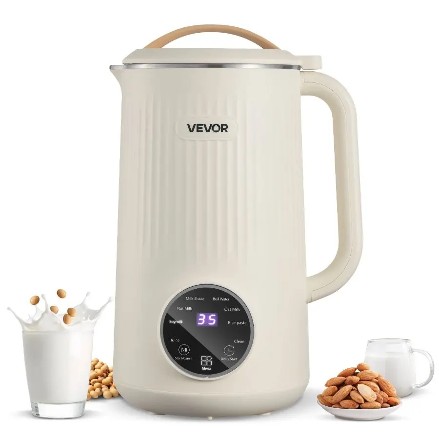 【DealsForYouDays】  VEVOR 8 - in - 1 Nut Milk Maker, 34 oz Soy Milk Maker with 180W Blending, for Homemade Oat, Nut, Soy, Juice, Milkshake, Rice Cereal, Plant - Based Beverages with Self - Cleaning, Boil Water, 12 - Hour DelayVEVOR Super Bran