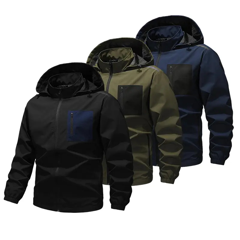 Men’s casual hooded windproof jacket, lightweight riding apparel for motorcycling, zipper closure design, high-quality brand fabric, windproof, zippered pockets, lightweight jacket, suitable for outdoor skiing, hiking, and mountaineering, ideal for casual