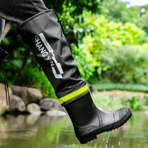 Men’s Waterproof Knee-High Rain Boots | Rubber/PVC Wellies, Non-Slip Anti-Skid Outsole, Lightweight Breathable Lining, Outdoor Hiking Fishing Work Garden Farm Shoes, Durable Wear-Resistant, Mud Rain Snow, All-Season Summer Commute ,Waterproof Rubber Boot