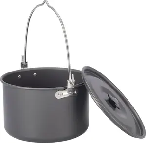 Camping Pot Cookware, Portable Cooking Pot for Outdoor Camping Hiking, 5-Quart