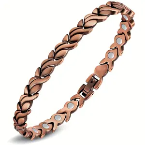 99.99% Pure Copper Magnetic Bracelets,  Copper Bracelets for Women with Effective Neodymium Magnets, Adjustable Jewelry Gift with Sizing Tool Trendy Stack Bangle