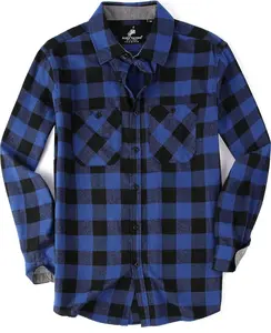 Mens Button down Shirts Flannel Shirt Long Sleeve