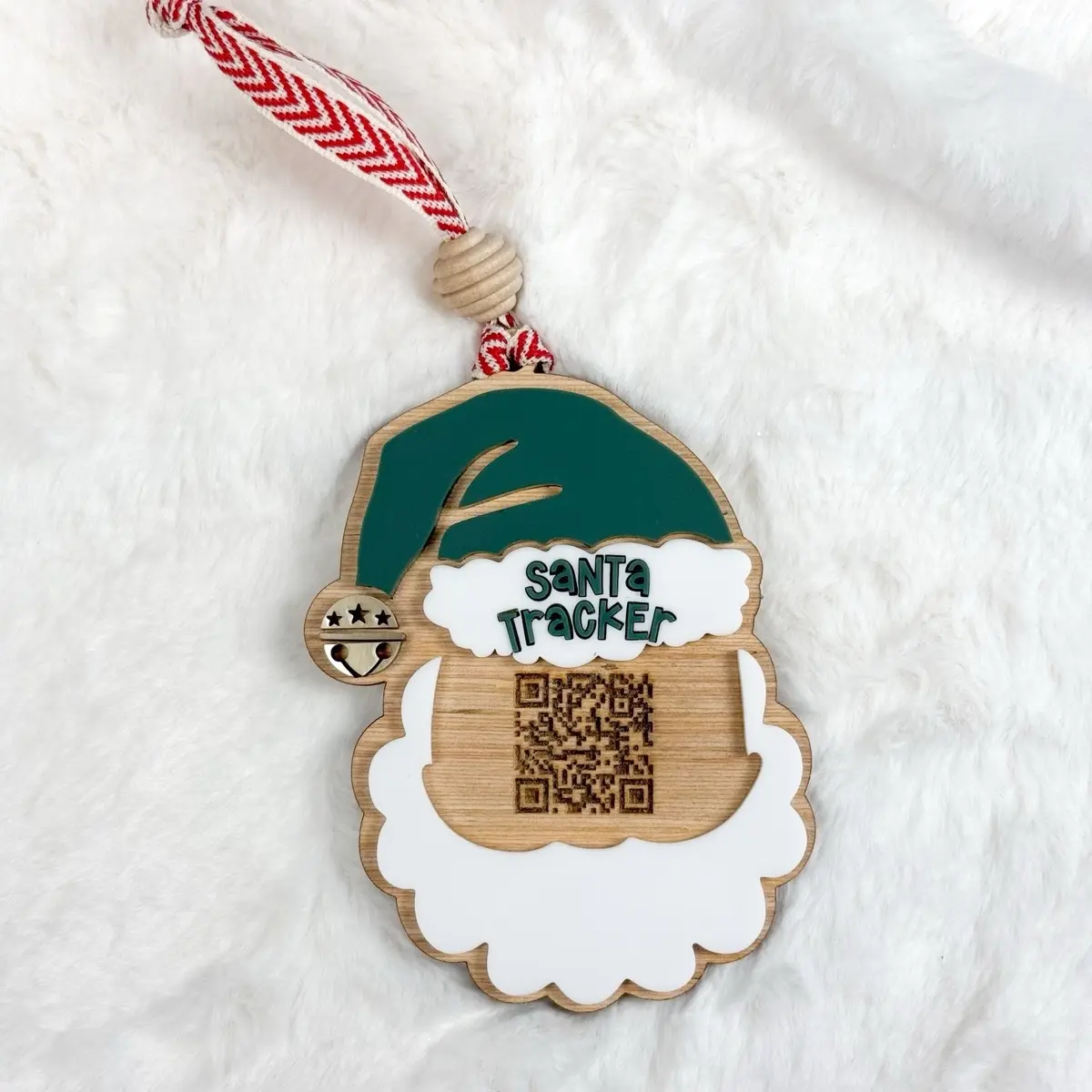 Santa Tracker QR Code Christmas Ornament