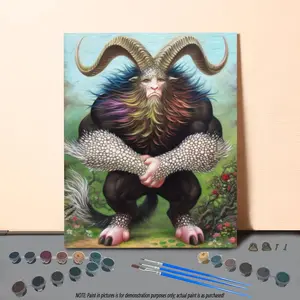 Goatman Pattern DIY Painting By Numbers Kit without Frame, 1 Set DIY Paint By Numbers Kit, Wall Art Decoration for Home Living Room Bedroom