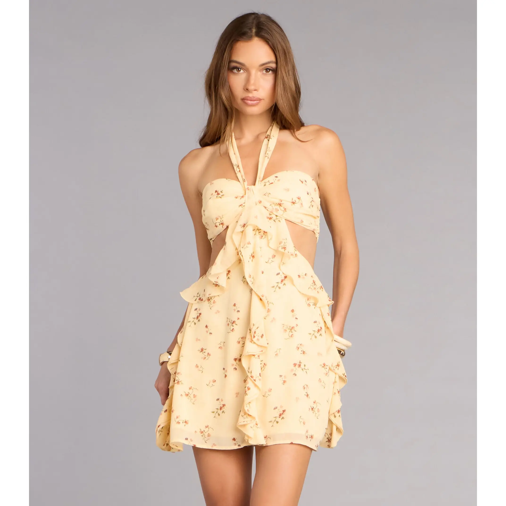 knee length dresses for ladies Puzzle Strapless Mini – Influencestyle main image 1
