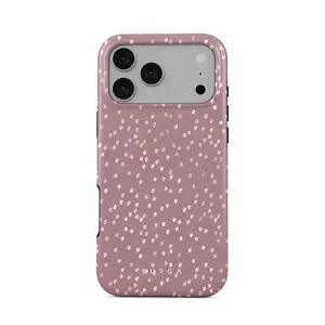 Burga Hot Cocoa - Spotted Case for iPhone 17/16/15/14/13/12/11 Air/Plus/Pro/Pro Max – Airy Elegance, Retro Cloudscape Design, Wireless Charging Compatible, Perfect Gift for Her & Lover