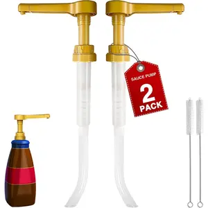2 count  Sauce Pump Dispenser for 64 oz  Pumpkin Caramel Sauce Bottles,  Large 15CC Syrup Pump Dispenser for Vanilla Mocha Sauces