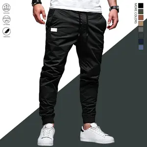 Men’s fashion jogger cargo pants — loose fit with leather patch design; suitable for casual wear, hiking, everyday activities, running and workouts, outdoor sports, and everyday casual office wear.