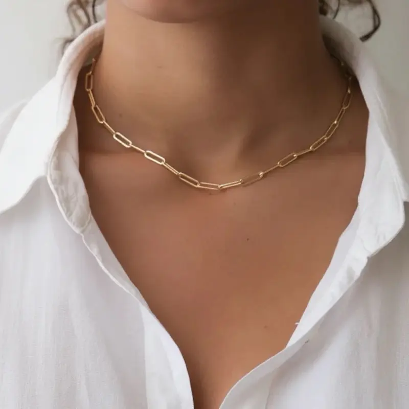 Stainless Steel Paperclip Necklace