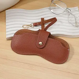 Portable Travel Glasses Case, Anti-Pressure Slim Design, Litchi Texture Sunglasses Storage Bag, Durable Protection Cover