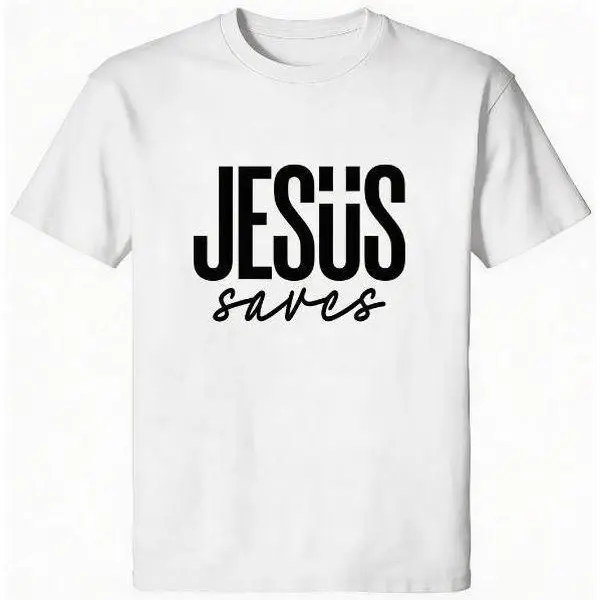 Men's JESUS Saves Graphic Hoodie, Classic Pullover Top in a Soft Cotton Blend, Regular Fit Longsleeve for Casual Menswear