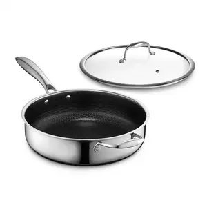 HexClad Hybrid Deep Sau Pan with Lid