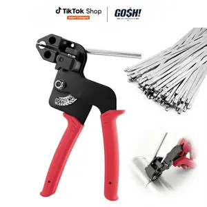 101-Piece Stainless Steel Cable Tie Gun Kit with 100PCS 11.8-Inch 304 Metal Zip Ties, Heavy Duty Self-Locking UV-Resistant Fastening Tool for Fence, Exhaust Pipe, Chicken Coop & Outdoor Repairs