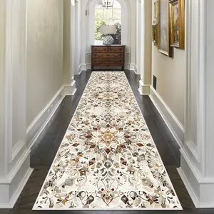 Bohemian Style Long Carpet for Living Room & Hallway, Soft Bedroom Bedside Rug, Kitchen Entry Mat, Vintage Runner Rug