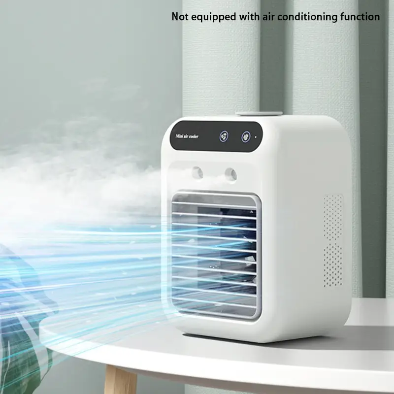 Portable Air Cooler Fan, Adjustable 2-speed Wind Suitable for Office Bedroom, Small USB Fan for Personal Use Personal Evaporative Cooler, 1800mAh Batt