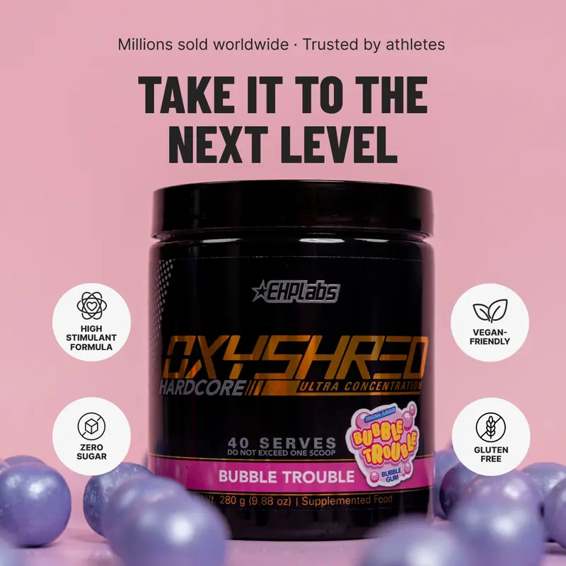 OxyShred Hardcore High-Stim Pre-Workout Powder - Intense Energy & Focus Support - 250mg Caffeine + 1500mg L-Carnitine - Zero Sugar & Vegan - Pre-Workout for Serious Lifters