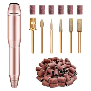 Electric Nail Drill Kit, Electric Nail File for Acrylic Gel Nails, Professional Nail Drill Machine Efile Manicure Pedicure Tools with Iridescent Nail Drill Bits for Home Salon Compact Set