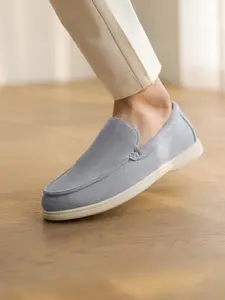 1 Pair Men's Multi-Color Suede Slip-On Flat Loafers | Minimal Commute Style | Durable Non-Slip Soft Sole + Fine Suede Upper + Slip-On Design | Ideal for Commute / Casual Outfits / Daily Outings, Scratch-Resistant Walking Shoes