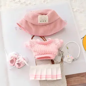 Clothing for LABUBU (No Doll), Hat & Overall Set for Accessories Suit, Men's Suit, Cute Clothing for Dolls Dress Up Unique Style (Black)