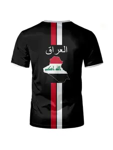 Iraq Style Printed Jerseys Men's And Women's Summer Street Short-sleeved Tee Sports Breathable Quick-drying Football T-shirts