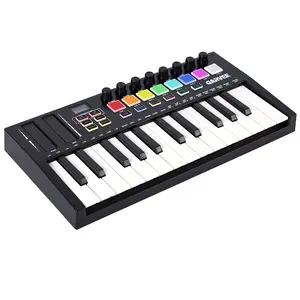 Garvee 25 Key MIDI Keyboard Controller with DAW Integration, USB MIDI Keyboard Controller with 8 Drum Pads, 8 Knobs & OLED Display, Compact, Perfect for Music Production