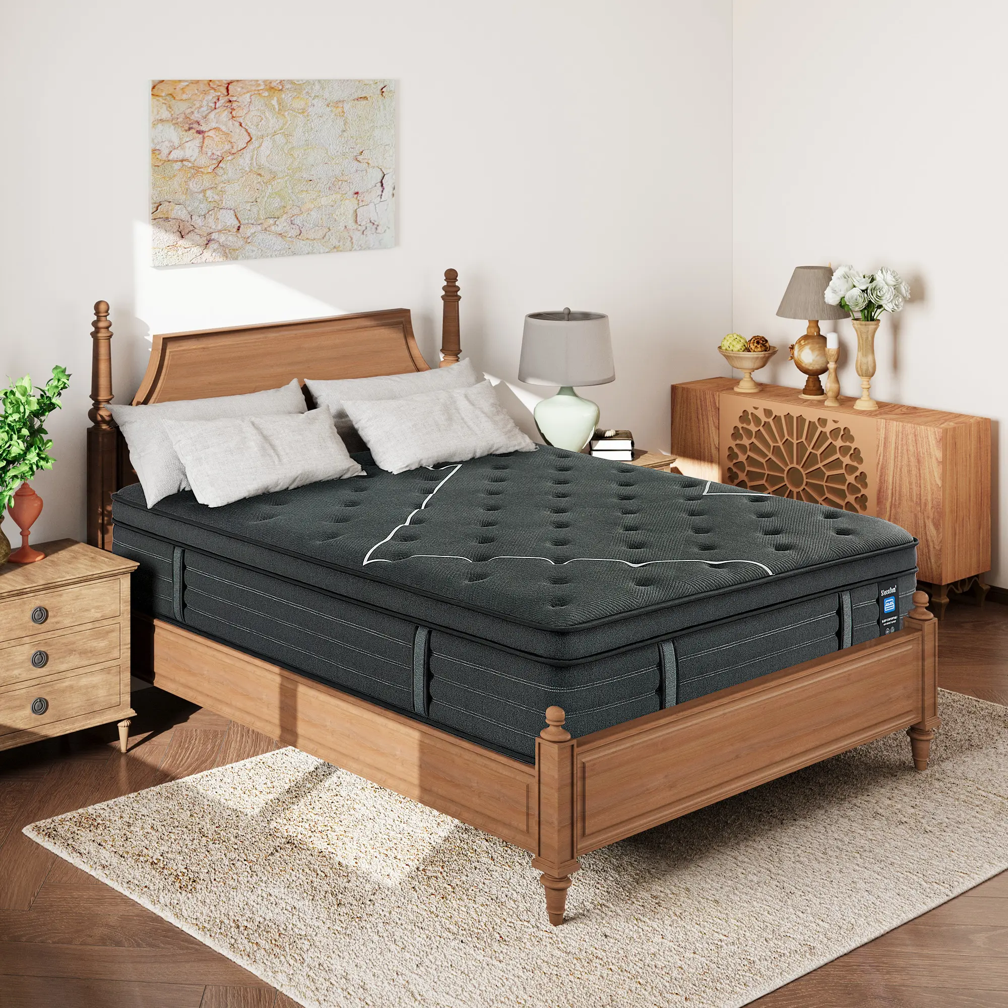 14 Inch Extra Firm Mattress, Hybrid, Firm Edge Support,Cool Sleep & Pressure Relief