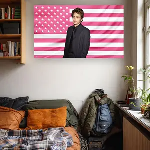 James Franco Flag | Hot Actor Pink American Flag | Celebrity Wall Decor | Hot Guy Room Aesthetic