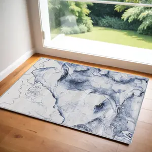 212 MAIN 3x4 ft. Modern Low Pile Abstract Power Loom Rectangle Area Rug, Ivory Neutral Tones, Living Room Decor, Indoor Use, Abstract Area Rugs, Low Pile Rugs