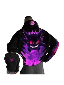 Popular Cartoon Print Coloured Drawing or Pattern Hoodie Men's and Women's New Winter Y2K Harajuku Big Yards Leisure Comfortable Hoodie Jacket