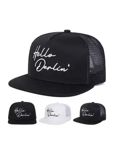 Madhatterco Mhc Hello Darlin Hat, Embroidered Trucker Hat, Vintage Style Fashion Accessory, Unique Elegant Headwear for Casual & Special Occasions