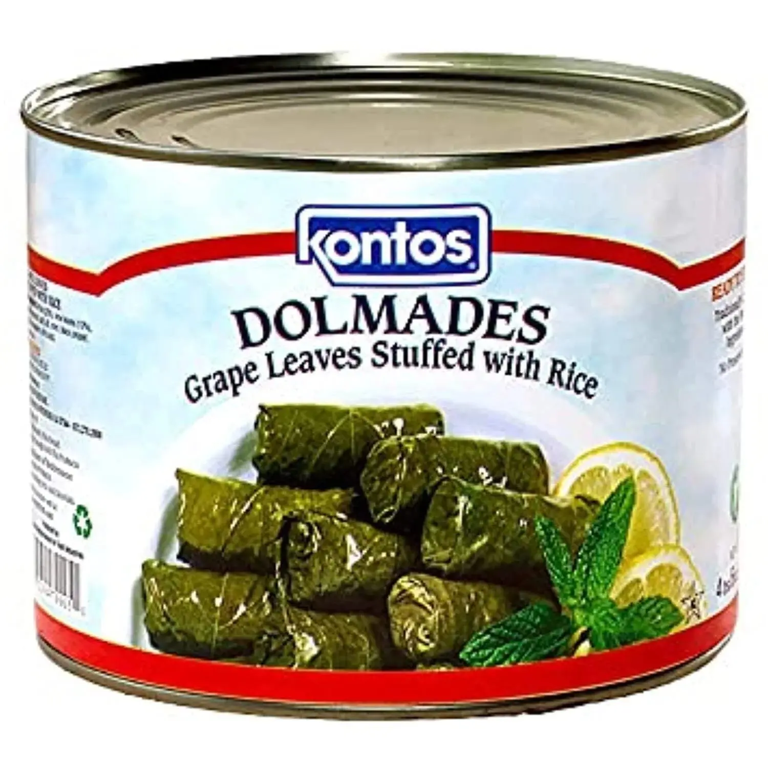 Kontos Dolmades – Stuffed Grape Leaves with Rice – 70 oz Bulk Can