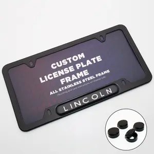 Black / Chrome Front or Rear Stainless Steel License Plate Frame Protect Cover Fit Lincoln Decorate Accessories Gifts