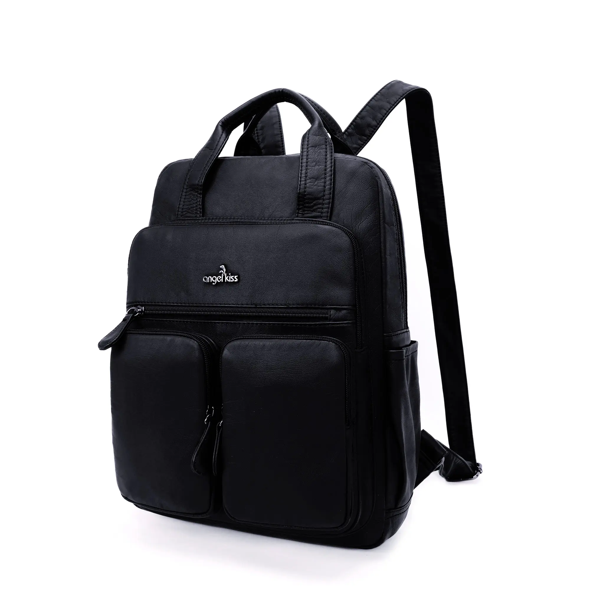 Faux Leather Backpack Purse with Detachable Strap, Multi-Pocket Design The Work Laptop Bag – MEIA main image 2