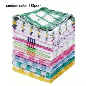 12-Piece Space-Themed Absorbent Dish Cloths, Wiping Cloth, Quick-Dry Polyester Fiber Waffle Kitchen Towels for Cleaning & Drying, Fun Home Use, Absorbant Clean Towel