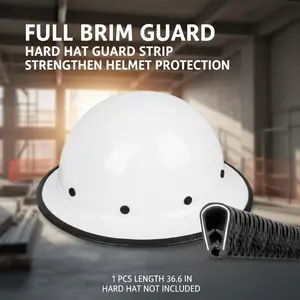 Full Brim Hard Hat Guard Strip | Reinforced Helmet Edge Protector, 36.6” (Hard Hat Not Included)