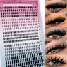 5 Styles, Bottom Lash Cluster Eyelash Extensions Cosmetic, Wispy Bottom Lashes 6-21 mm D Curl Natural Band Spike Lashes, 416 Pcs Individual Lash Clusters, Individual False Eyelashes, DIY Lashes Clusters