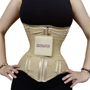 QUISHAPER 2-in-1 Women's Waist Trainer Shapewear Breathable Tummy Control Corset High Stretch & Adjustable Compression Comfortable Waist Cincher for Daily Wear & Workout Postpartum & Maternity