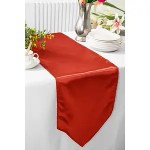 13.5"x108" Satin Table Runner - Rust/Burnt Orange (1pc)