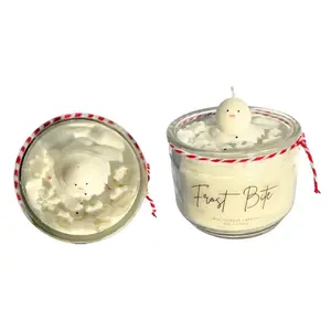Frost Bite Soy Candle Melting Snowman: Marshmellow & Vanilla – 12oz